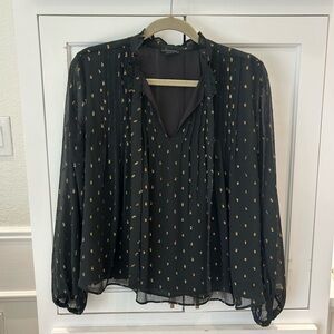 Ann Taylor Black and Gold Women's Top